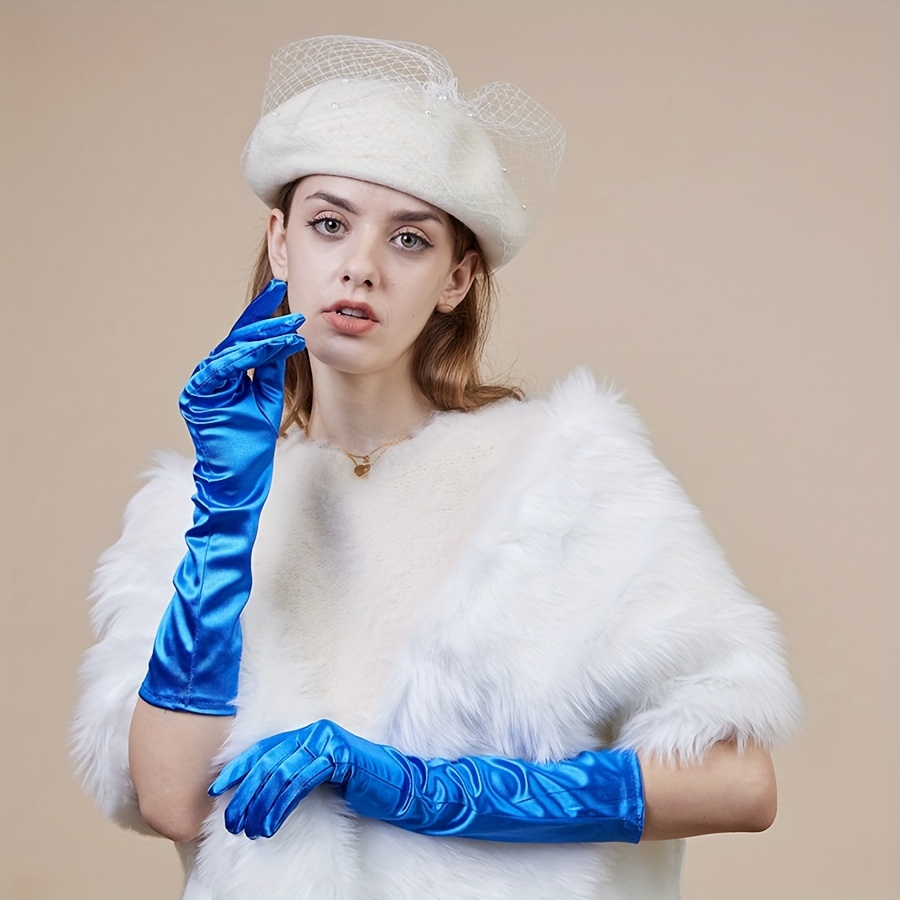 Two Finger Satin Gloves Spring Summer Thin Breathable - Temu