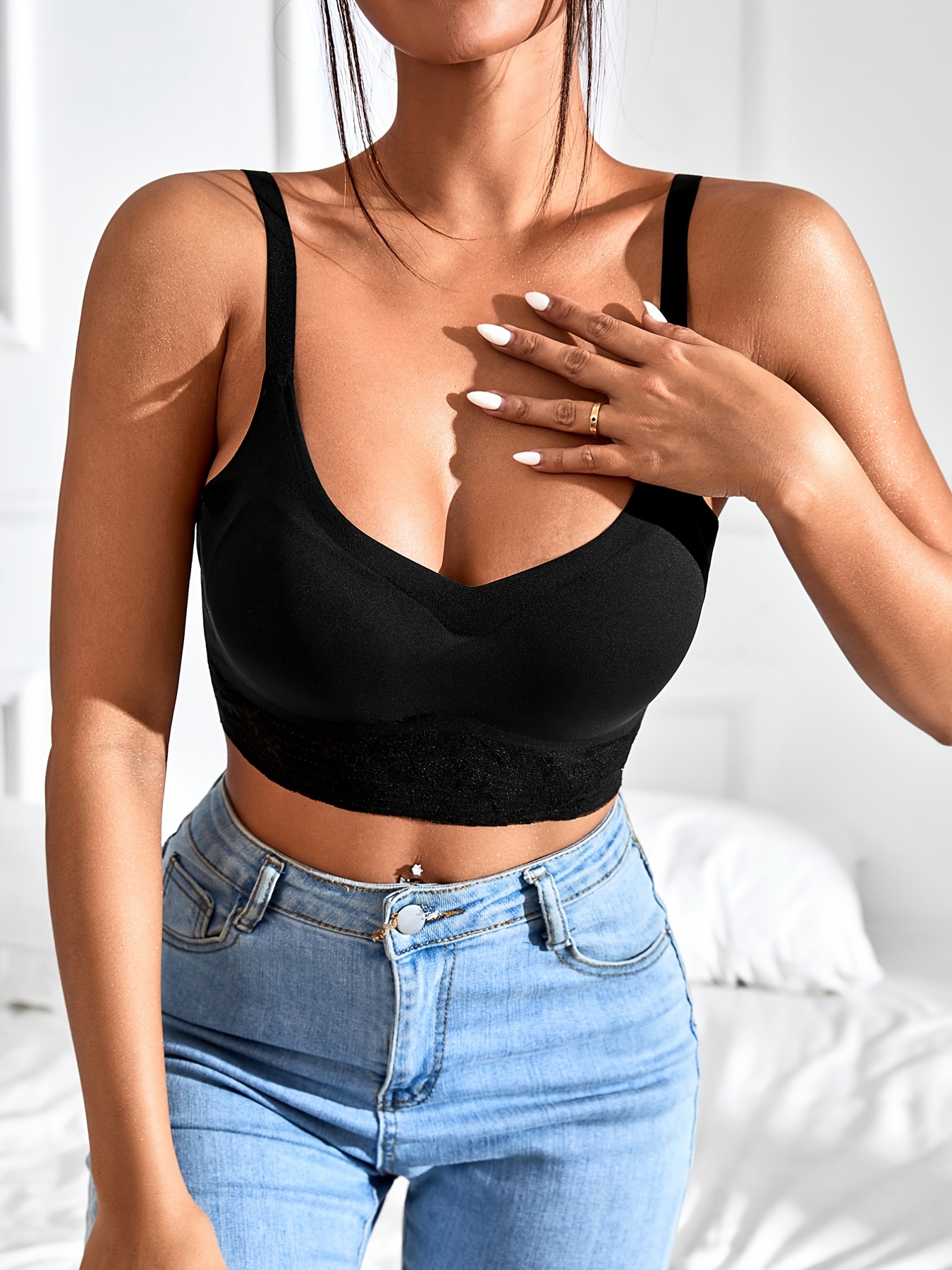 Women Bra Seamless Underwear Sexy Lace Wireless Beauty Back Lingerie Push  Up Bh Bra Cozy Chest Tube Top Bralette (Bands Size : M 40-70KG, Color : 1)  : : Clothing, Shoes & Accessories