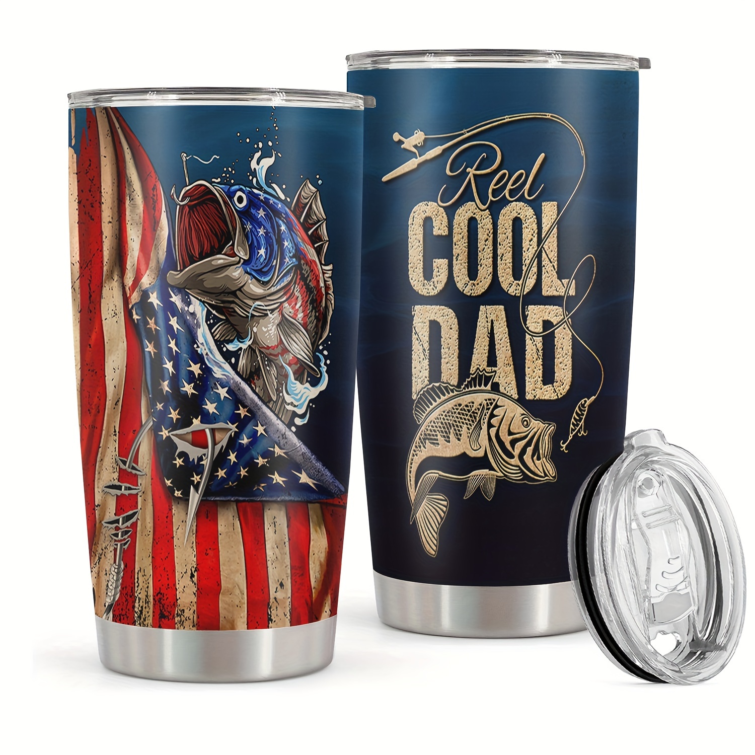 

1pc 20oz Stainless Steel Tumbler, Cool Dad Print Double Wall Vacuum Insulated Travel Mug, Gifts For Parents, Relatives And Friends, Birthday Gifts, Valentine's Day Gifts, Father's Day Gifts