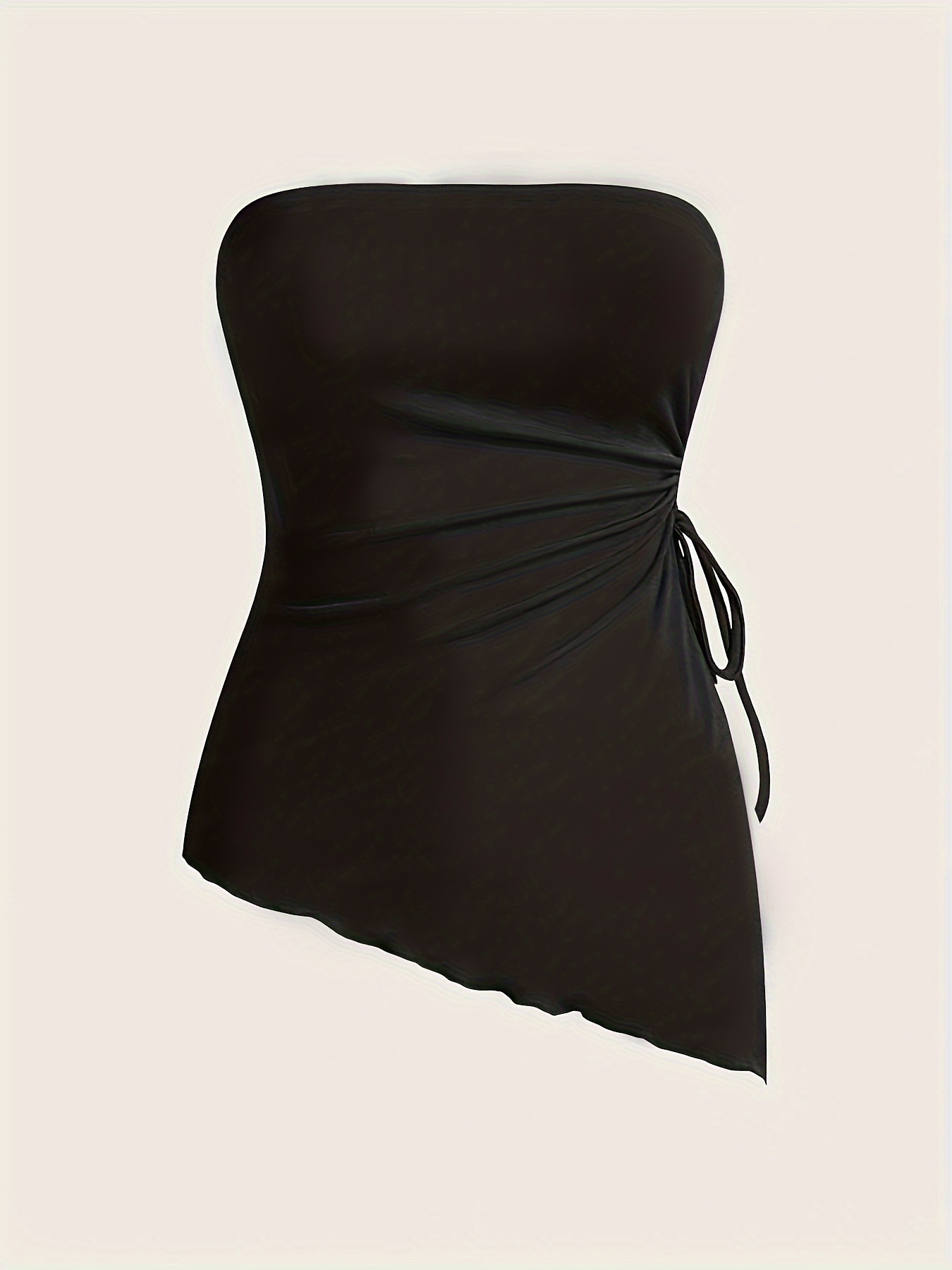 Sexy Drawstring Knit Tube Top Casual Strapless Sleeveless - Temu