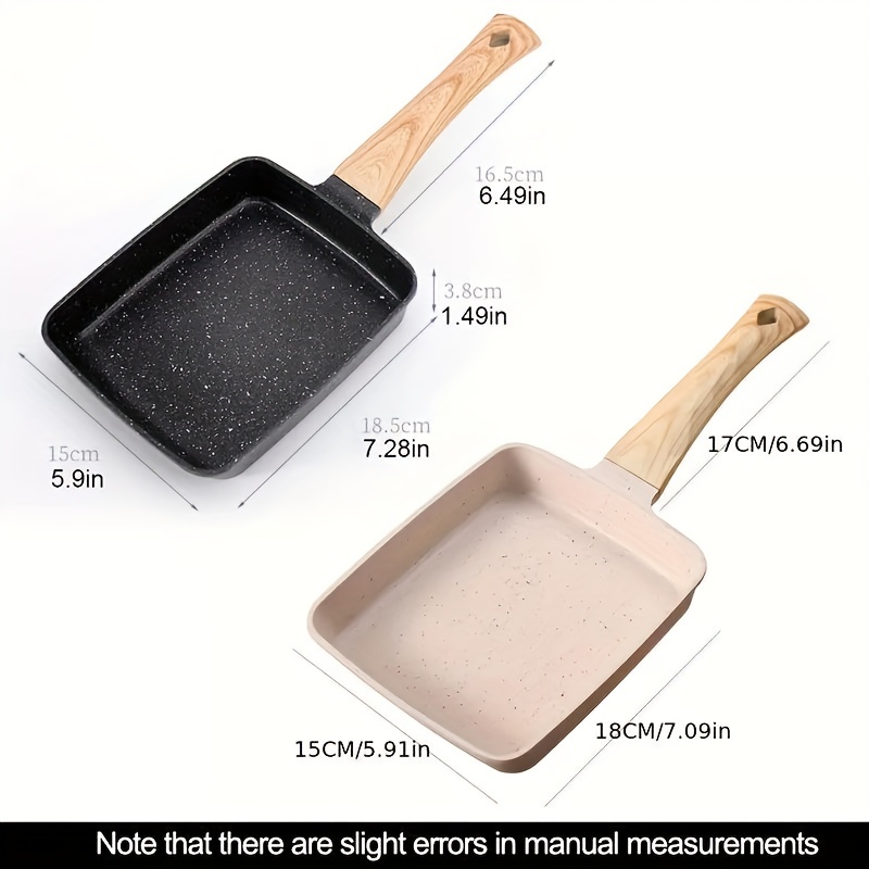 1pc Black 5.9*7.28in Tamagoyaki Pan Square Japanese Omelette Pan