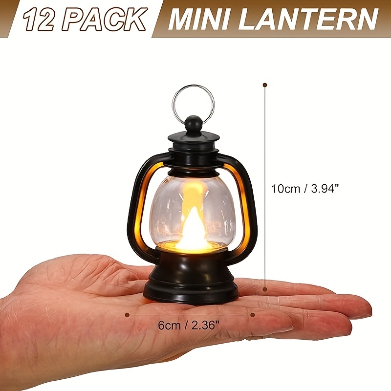 1:12 Black Lantern with a flickering LED 12V/ Miniature Lantern HH MH1062