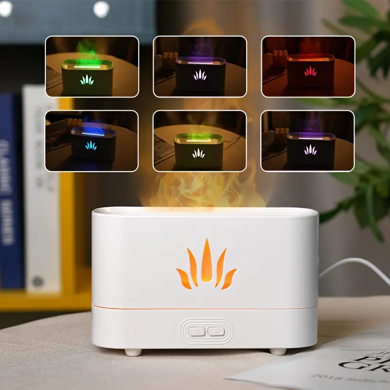 Simulation Colorful Flame Air Humidifier Home Desktop Air - Temu