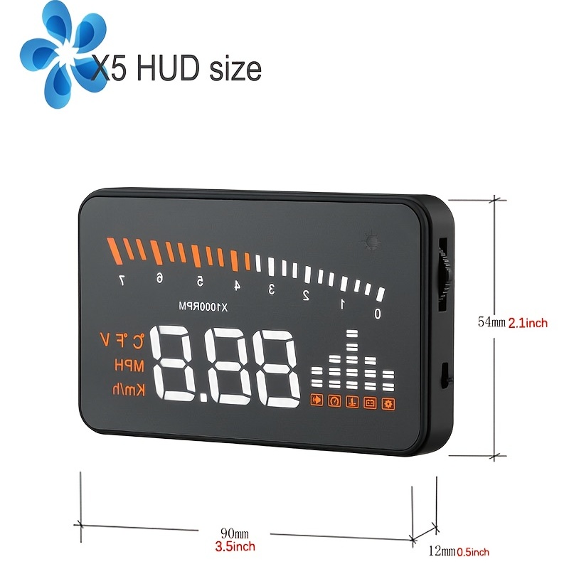 X5 Obd System Hud Car Head Display Driving Computer Plug - Temu