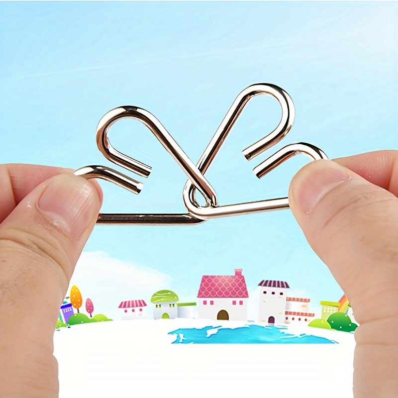 16pcs Metal Puzzle Game Set for Outdoor Activities