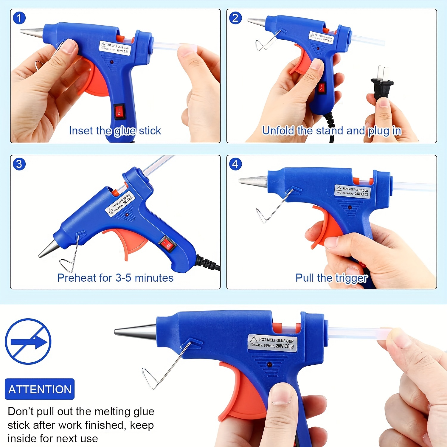  Hot Glue Gun Kit, Mini Hot Melt Glue Gun for Crafts with 30  Glue Sticks and Carry Case, Hot Mini Glue Guns for Craft, School DIY Arts,  and Home Repair 