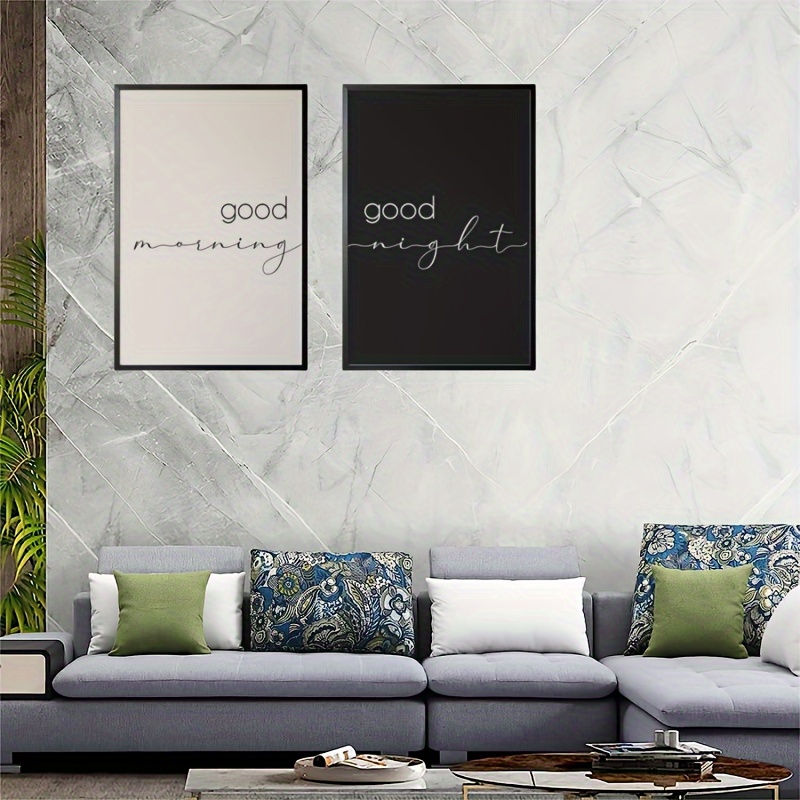 

2pcs Good Night Wall Art Above Bed Sign Couple Wall Art Housewarming Gift Bedroom Art No Framed