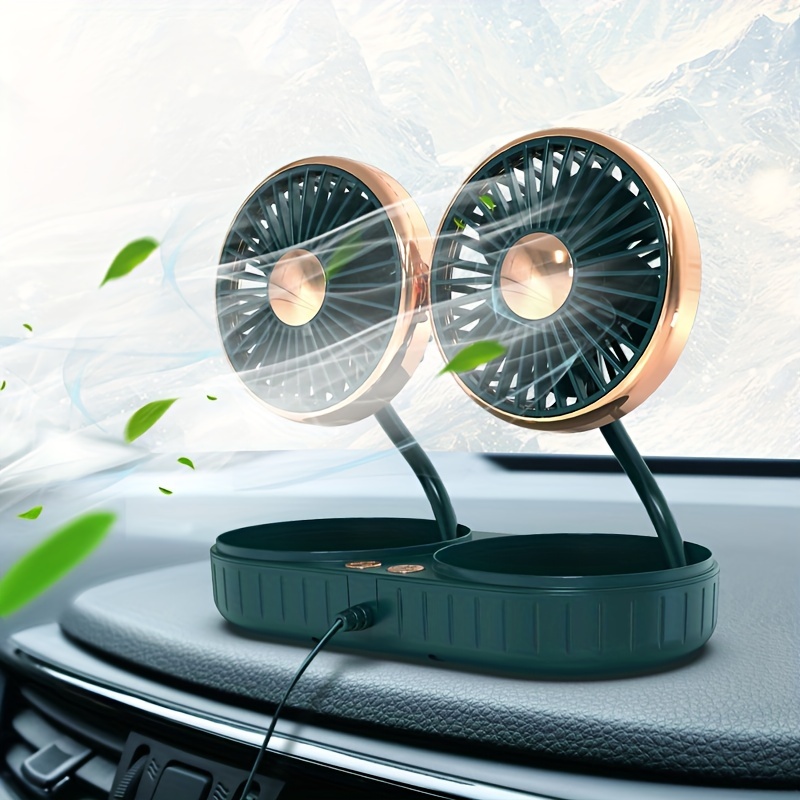 Mutoy Mini USB-Ventilator Mini Auto Ventilator,5V Doppelkopf  Autolüfter,Tragbarer Fahrzeuglüfter, einstellbar 360°Drehung Auto  Klimaanlage, mit 3-Gang