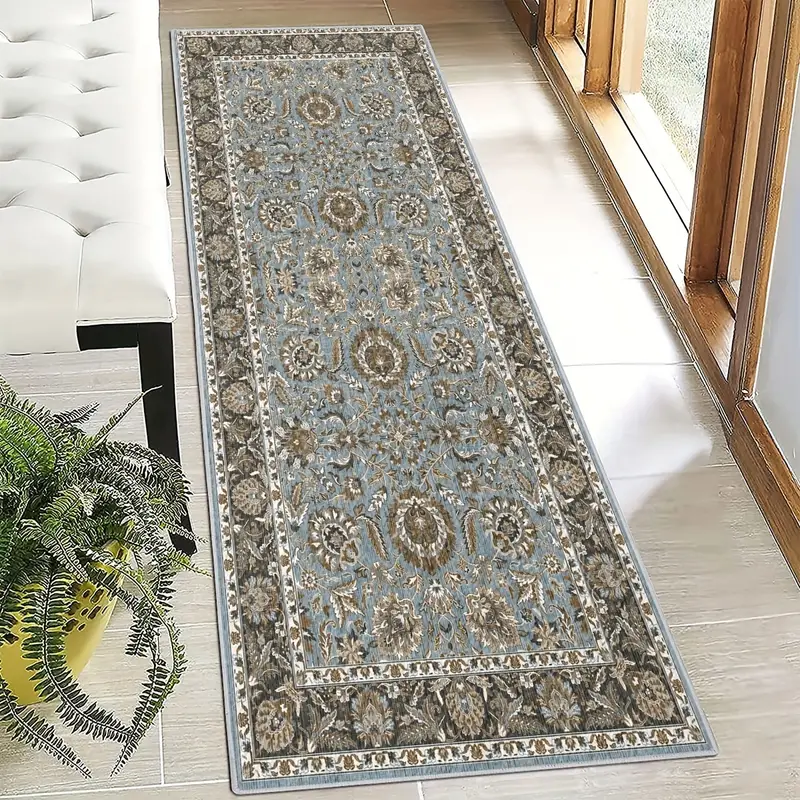  RoomTalks Ultra Thin Machine Washable Oriental 2x4.3 Area  Runner Rug Non-Slip, Stain Resistant Boho Modern Farmhouse Accent Runner  Rugs for Kitchen Entryway Laundry Indoor Doormat : Home & Kitchen
