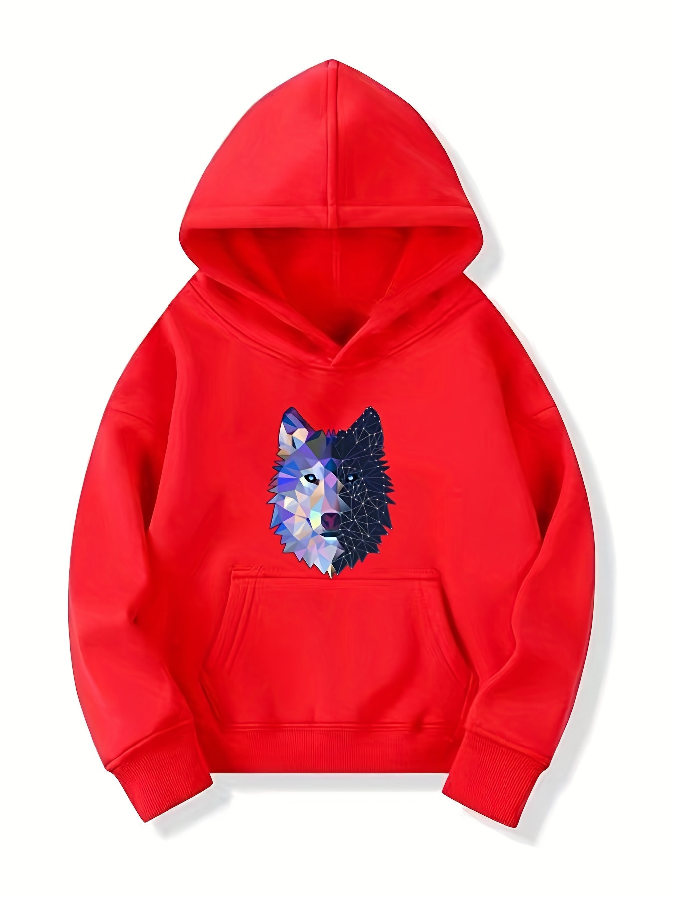 Geometric wolf clearance hoodie