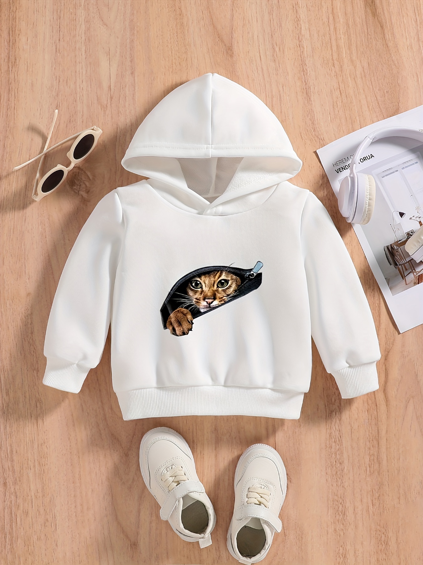 Use A Little Fish Print Kid's Hoodie Casual Pullover Hooded - Temu