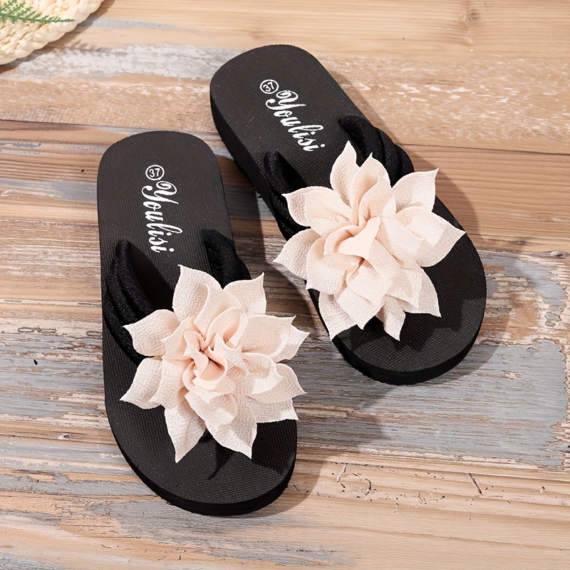 Women's Floral Decor Thong Sandals Slip Open Toe Non slip - Temu