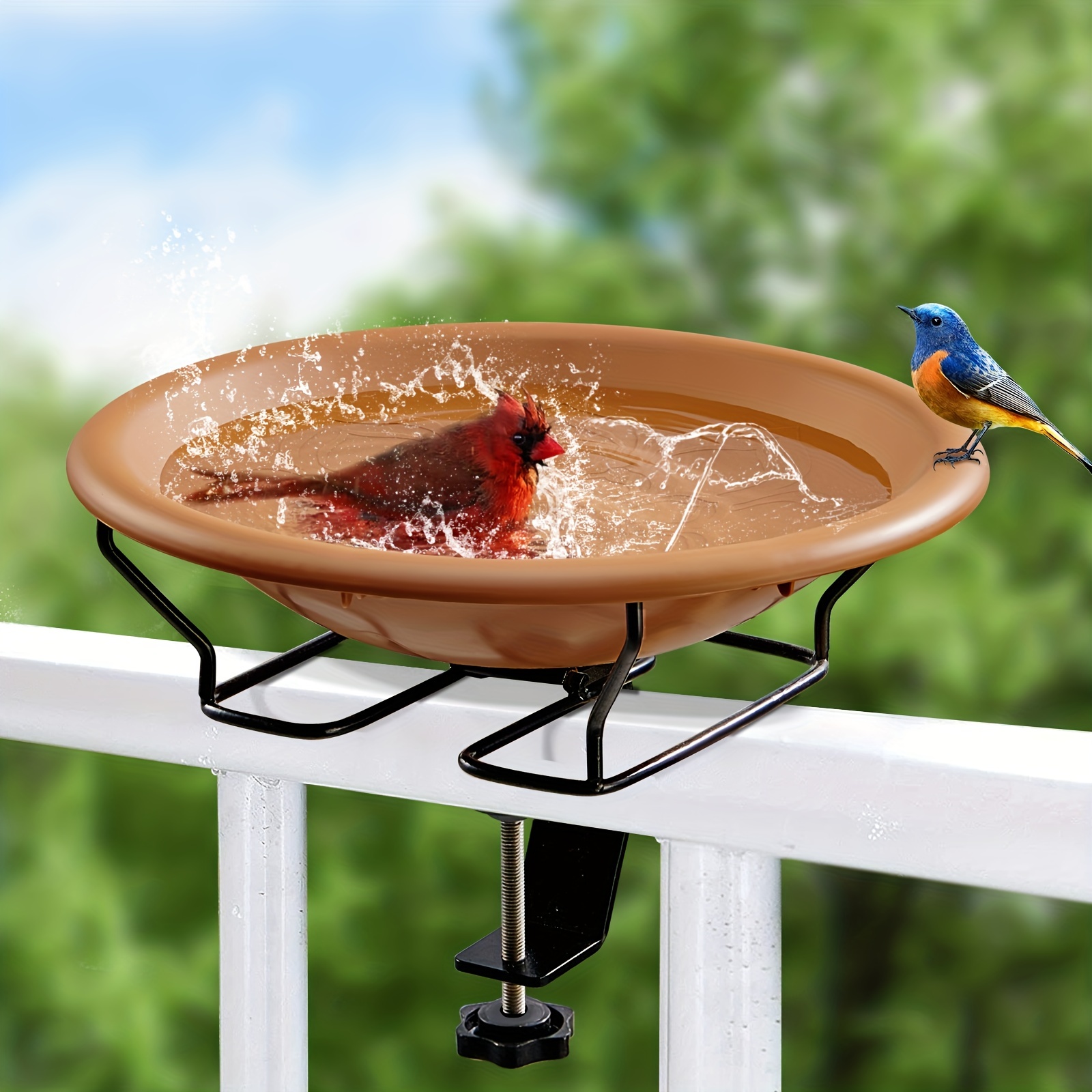 Extérieur Bird Bath Bowl Feeder Ornements Jardin Yard Animaux Décoration  Bird Feeder Avec Pot Resin Crafts
