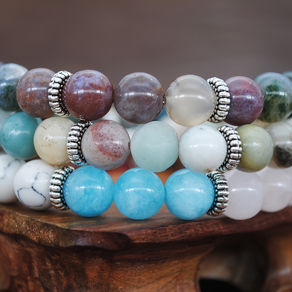 Classic 7 Chakra Beads Bracelet Natural Stone Agates - Temu