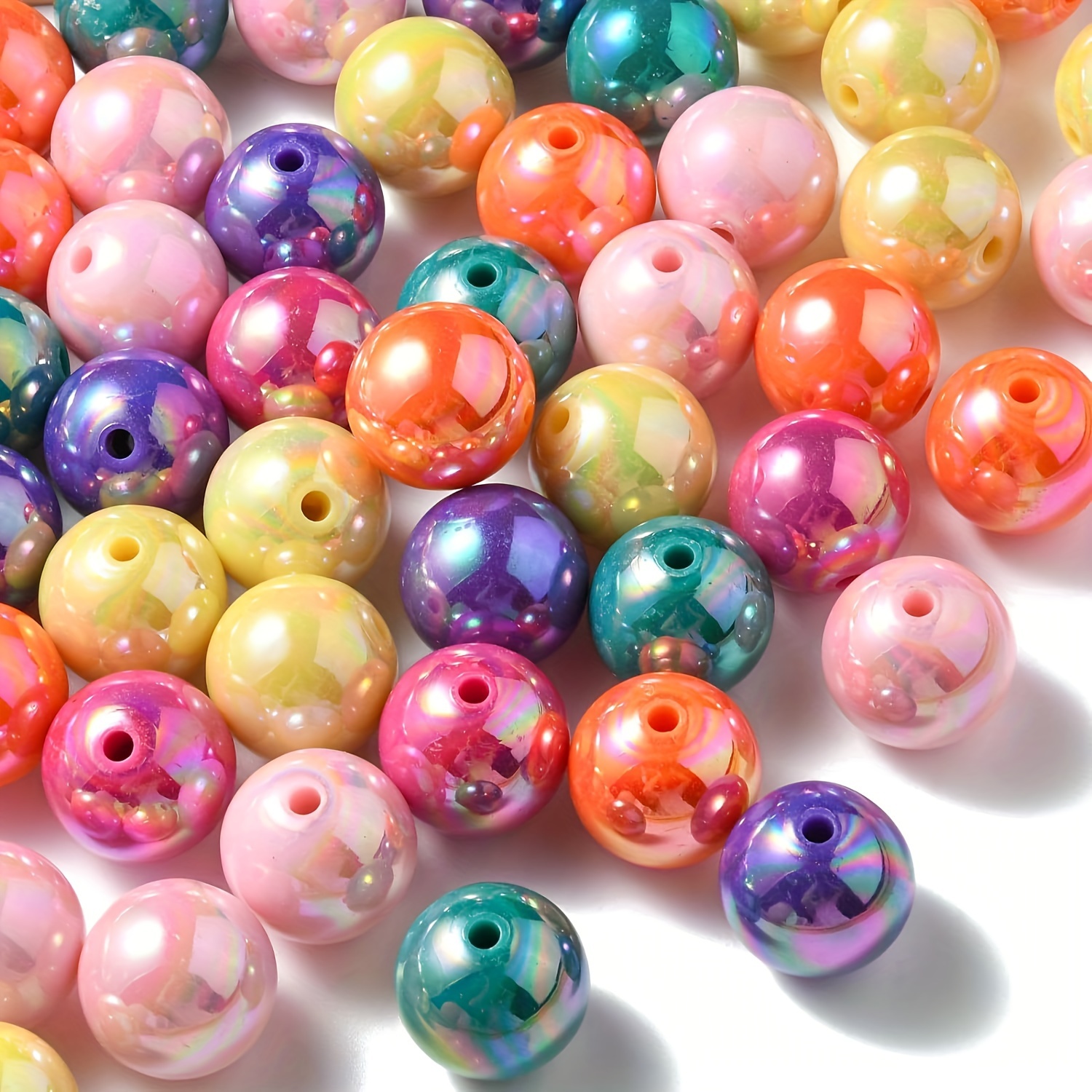 

About 110pcs 20mm Mixed Colorful Ab Plated Round Chunky Bubblegum Round Ball Acrylic Loose Beads For Jewelry Making Diy Fashion Necklace Bracelet Phone Bag Chain Beaded Craft Supplies