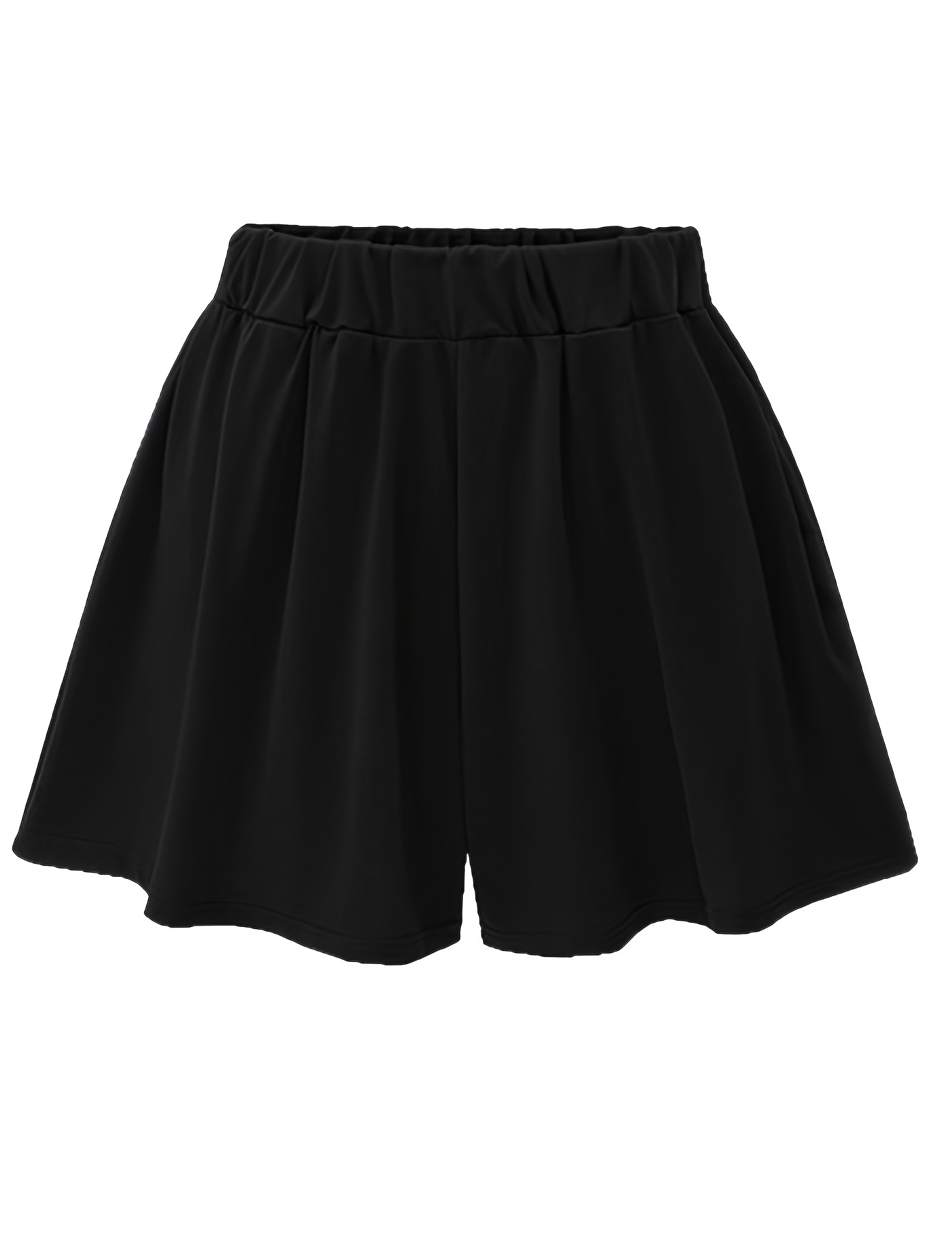 Plus Size Street Style Shorts Women's Plus Solid High - Temu