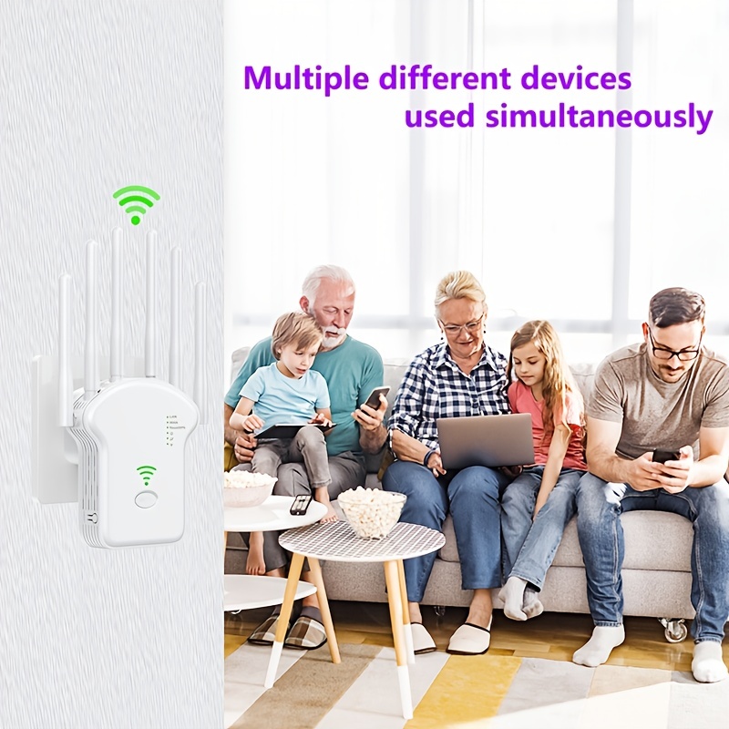  WiFi Extender Booster Repeater for Home & Outdoor,  1200Mbps(8000sq.ft) and 45+ Devices, WiFi 2.4&5GHz Dual Band WPS WiFi  Signal Strong Penetrability, 360° Coverage, Supports Ethernet Port :  Electronics