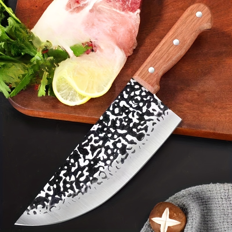 7.8in Cuchillo De Chef Carnicero Profesional Acero Inoxidable Para Carne  Cocina