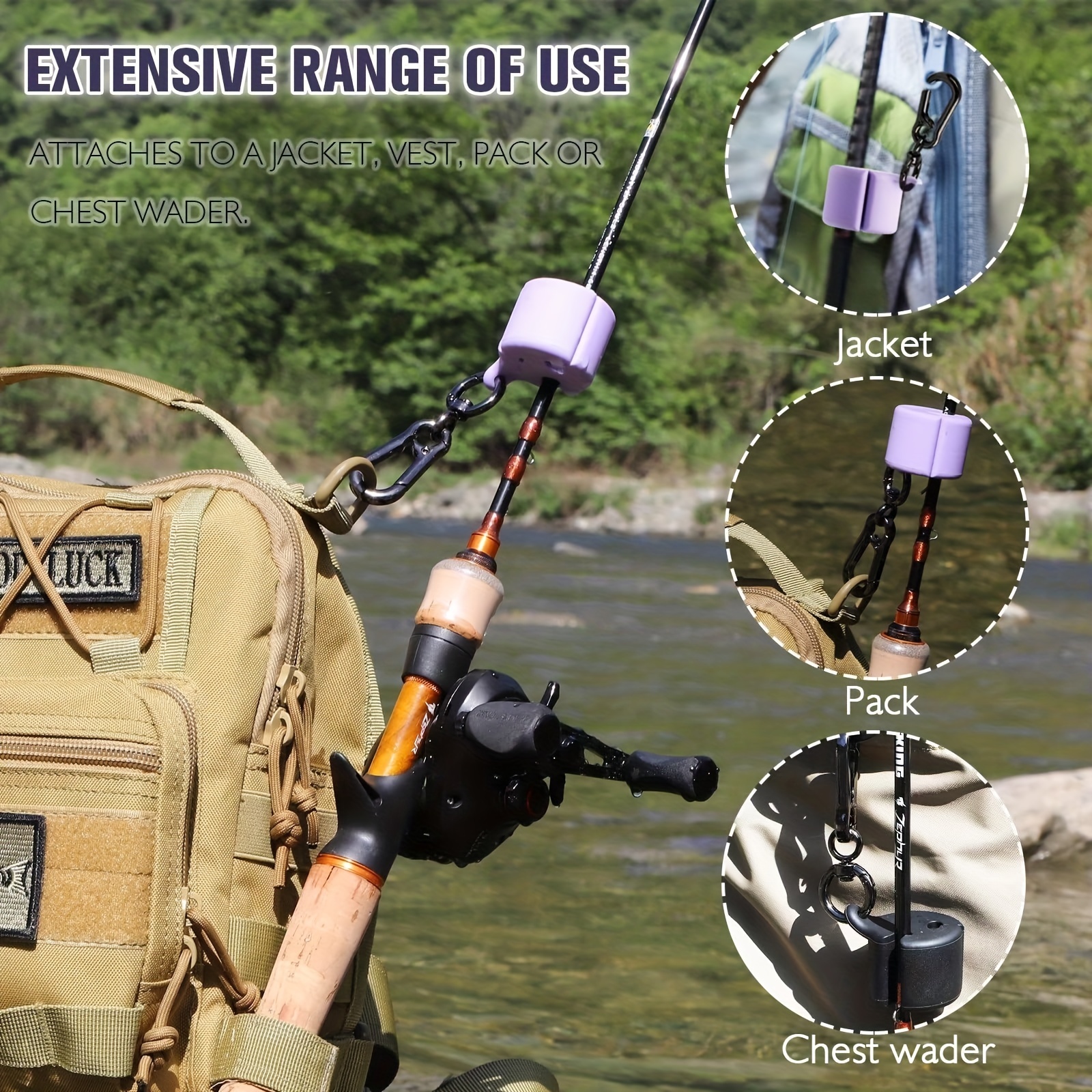 Dovesun Fishing Rod Holder Straps Fly Fishing Accessories Fishing Tackle  Ties Silicone Stretchy Rod Holder 2pcs