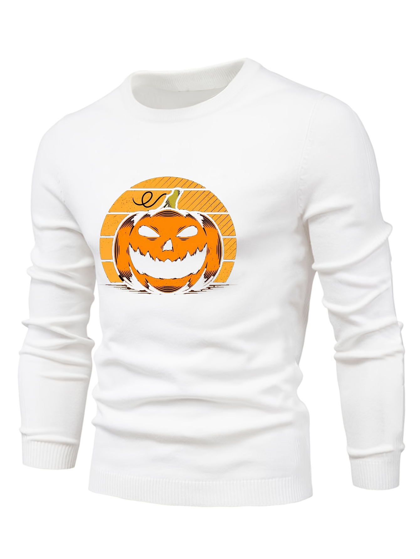  Halloween Shirts For Men Pumpkin Face Printed Plus