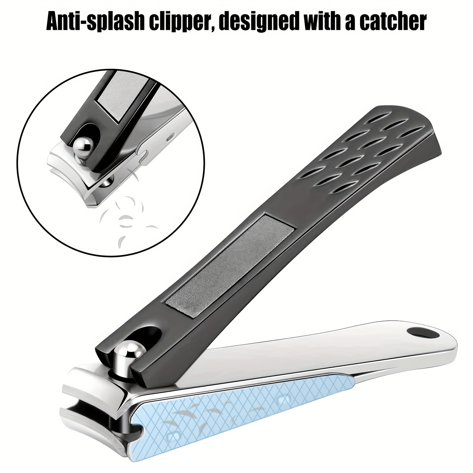 Anti Splash Nail Clipper Nail Catcher Stainless Steel Fingernails Toenail  Cutter