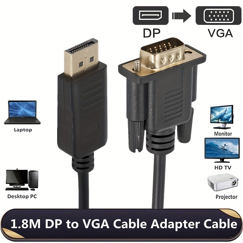 1080p Dvi Macho Vga Hembra Cable Adaptador Pc Portátil - Temu Mexico