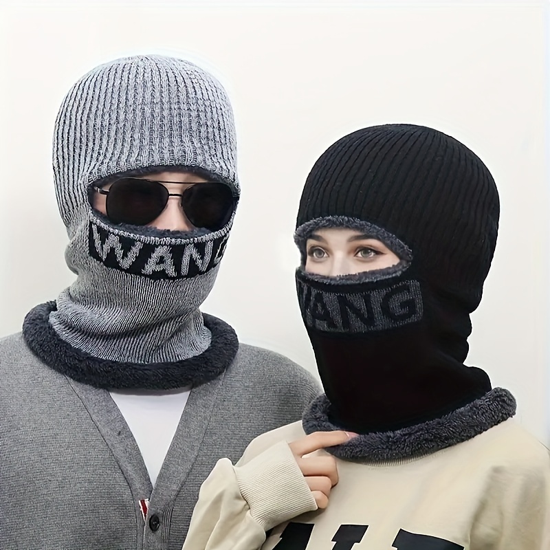 Unisex Fleece Ski Mask Thick Coldproof Balaclava Solid Color - Temu
