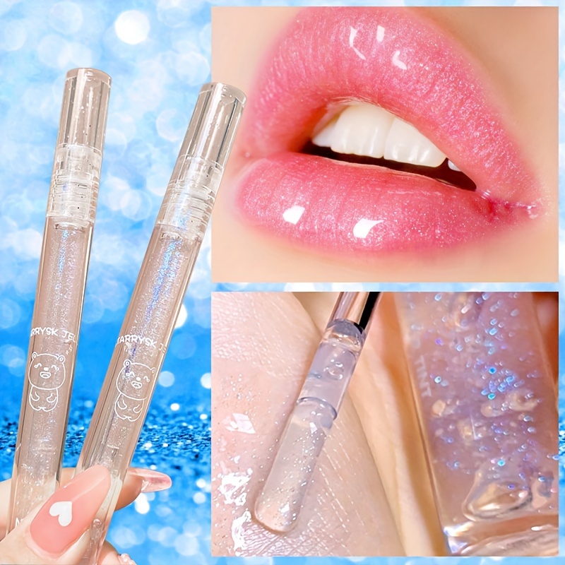 Lip Care Oil Shiny Jelly Doodle Lip Gloss Glitter Lip Gloss - Temu