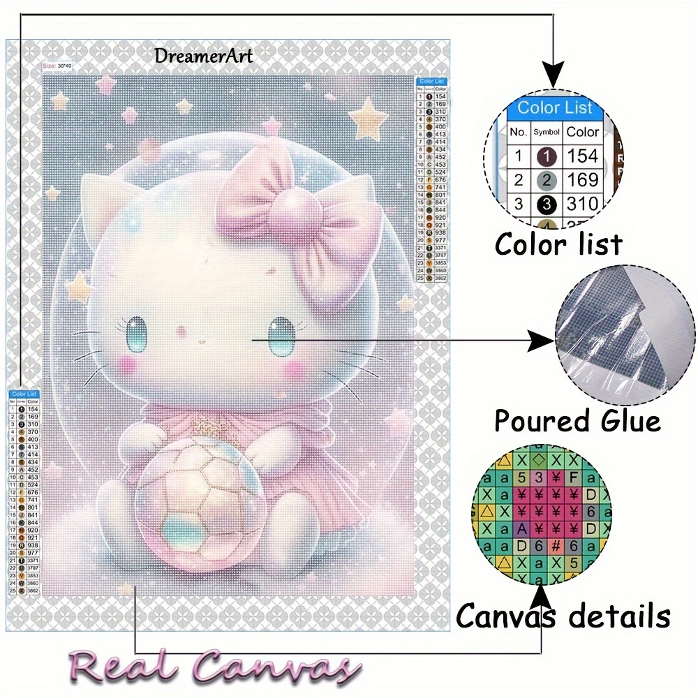 Vervaco Diamond Art Kit 8.75X8.75-Hello Kitty 