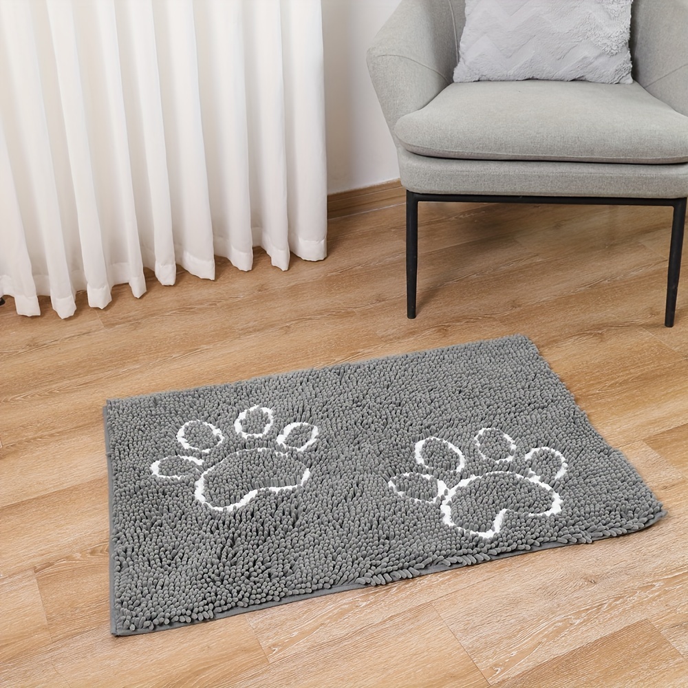 Absorbent Door Mat For Muddy Paws Quick-Drying Dog Paw Cleaning Mat Non  Slip Rubber Backed Heavy Dog Bed Mat