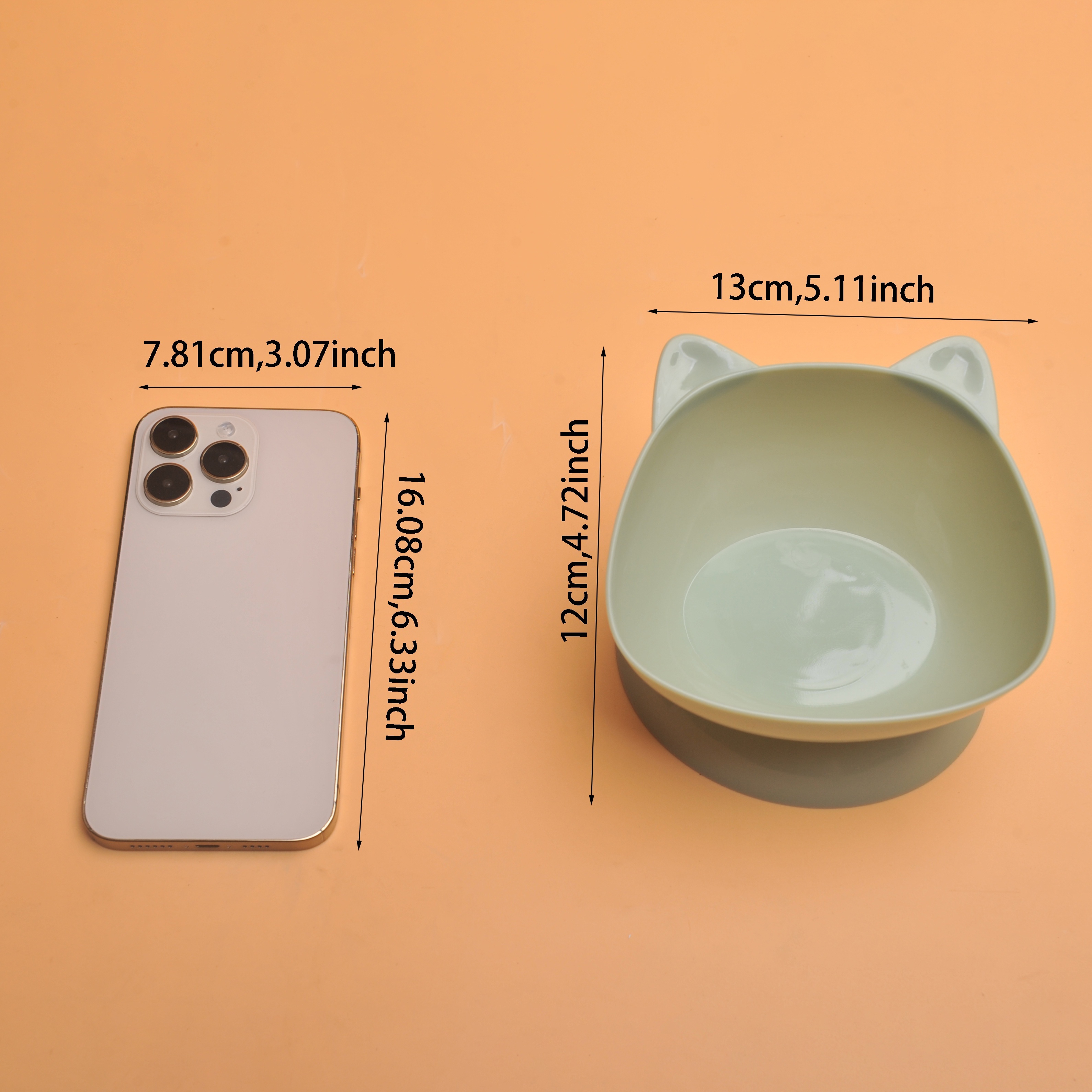 Cat Ear Shaped Raised Pet Inclined Food Bowl Cat Dog Dishes Temu