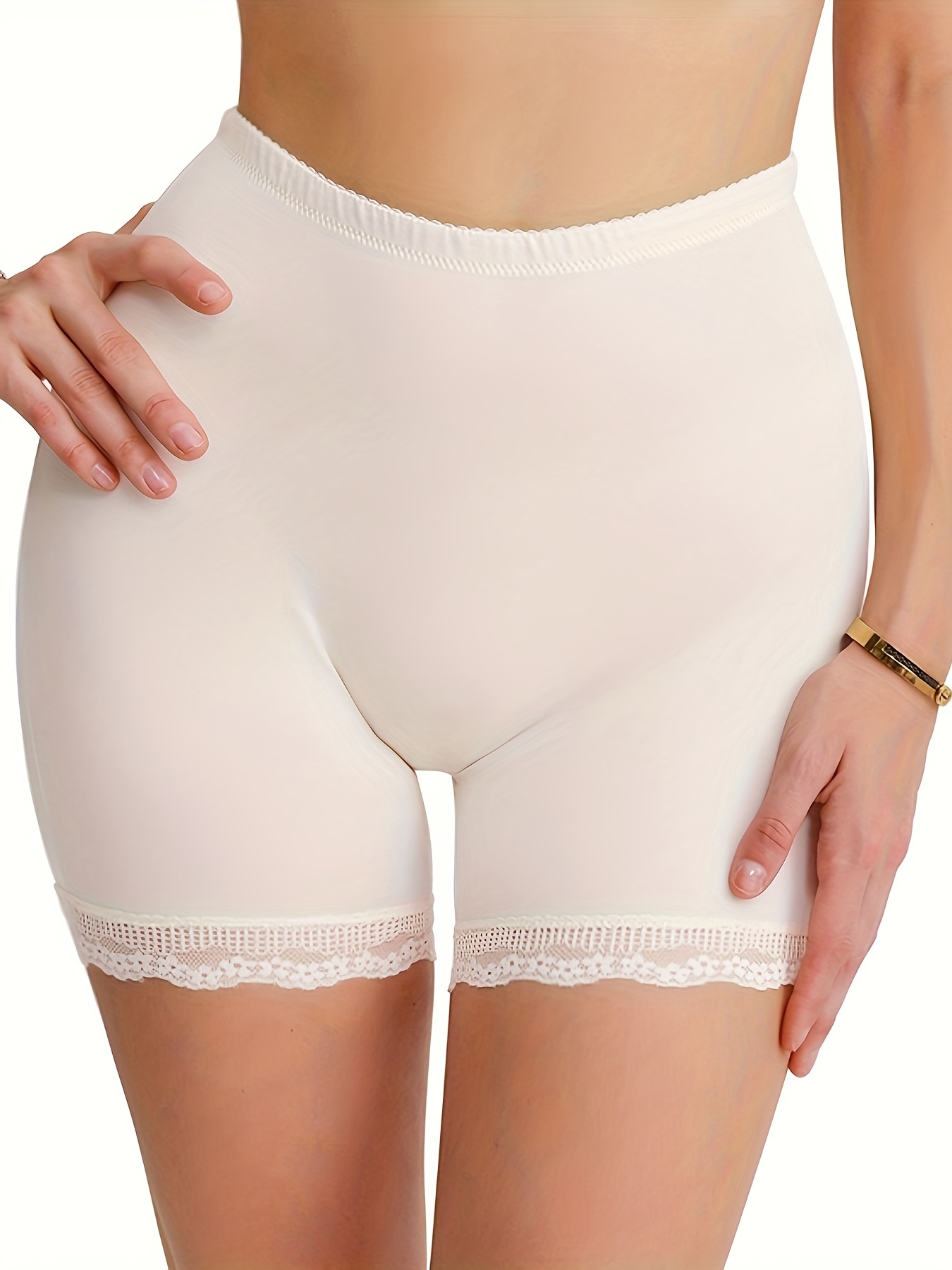 Lace Trim Shaping Panties Tummy Control Compression Open - Temu