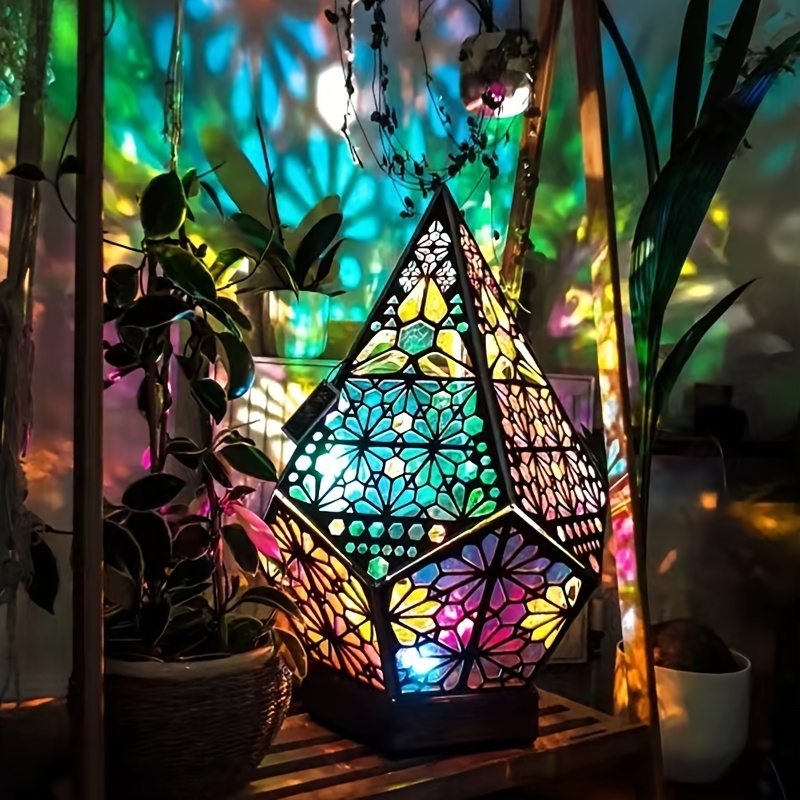 1pcs Bohemia Star Projector Lamp Large Floor Stand Colorful LED Desk Lamp Floor Lamp Party Light Mood Light Fashion Light LED Rhombus Star Projector Light Bedside Night Light Suitable For Bedroom Home Decoration Family Party Resurrection Festival
