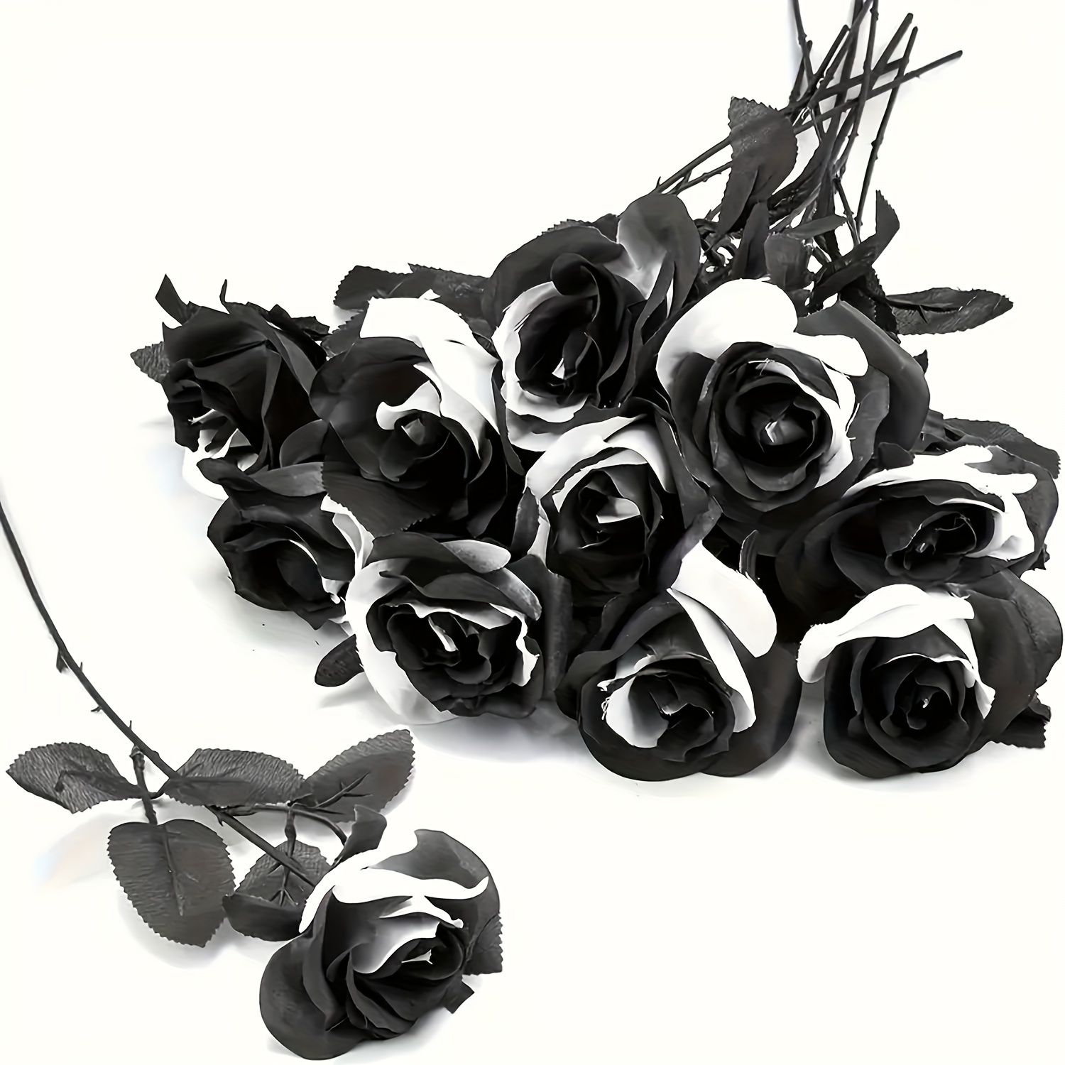 10 Pezzi Di Fiori Simulati Bouquet Di Rose Nere Pure, Decorazione Della  Serie Oscura Di Stile Gotico Horror Di Halloween Fiori Finti - Temu  Switzerland