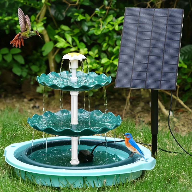 3 Tiered Bird Bath With Solar Pump, Diy Solar Fountain Detachable And  Suitable For Bird Bath, Garden Decoration, Pools, Hot Tubs u0026 Supplies - Temu