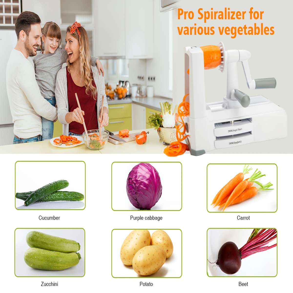 Lexi Home 7 in 1 Vegetable Spiralizer