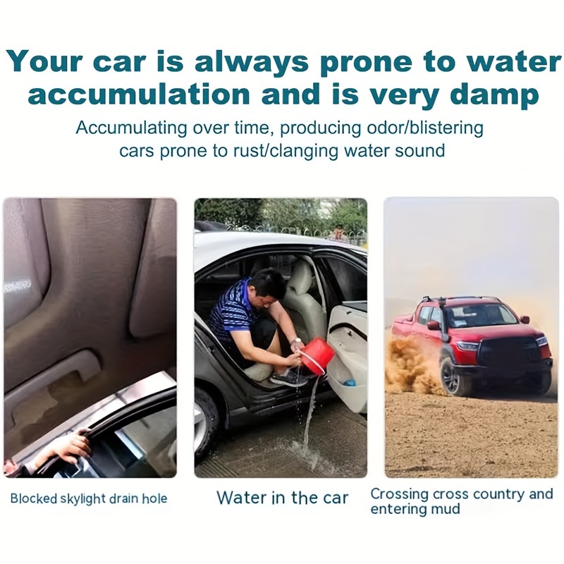 1pc Flexible Auto Sunroof & Windshield Drain Cleaning Tool - Slim, Long Tube Brush for Efficient Hair and Debris Removal, Perfect for Car AC Lines, Skylights, and More - Durable PVC Material with Easy-Grip Handle, Windshield Cleaner