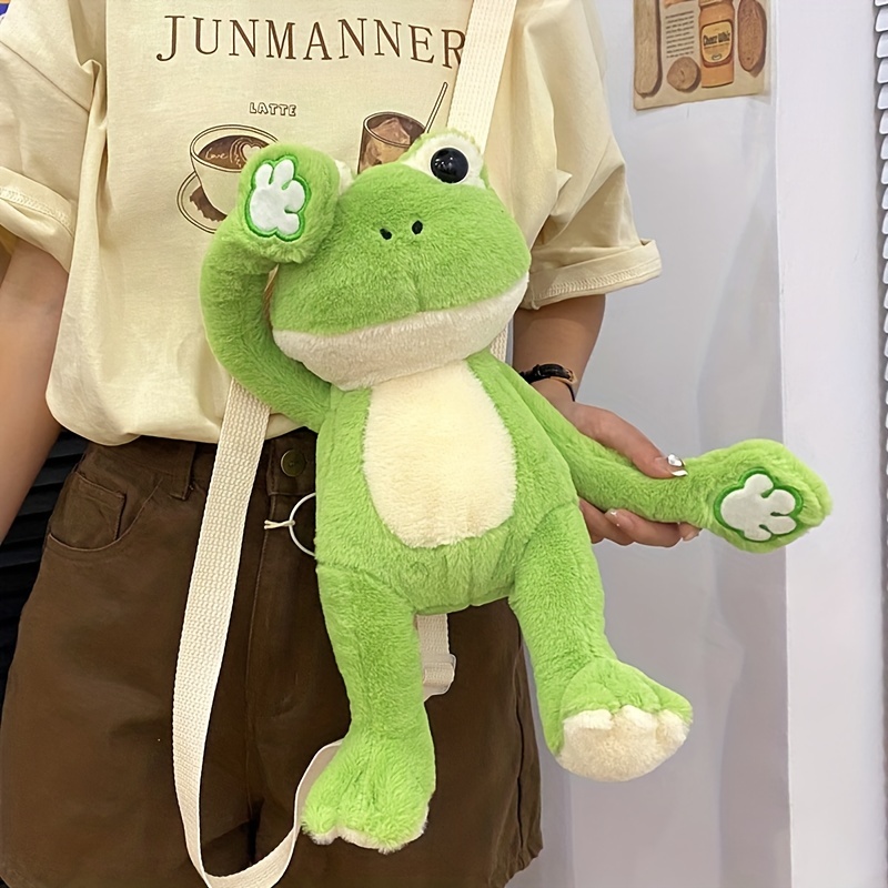 Plush Frog Shaped Backpack Cute Animal Stuffed Doll Coin - Temu