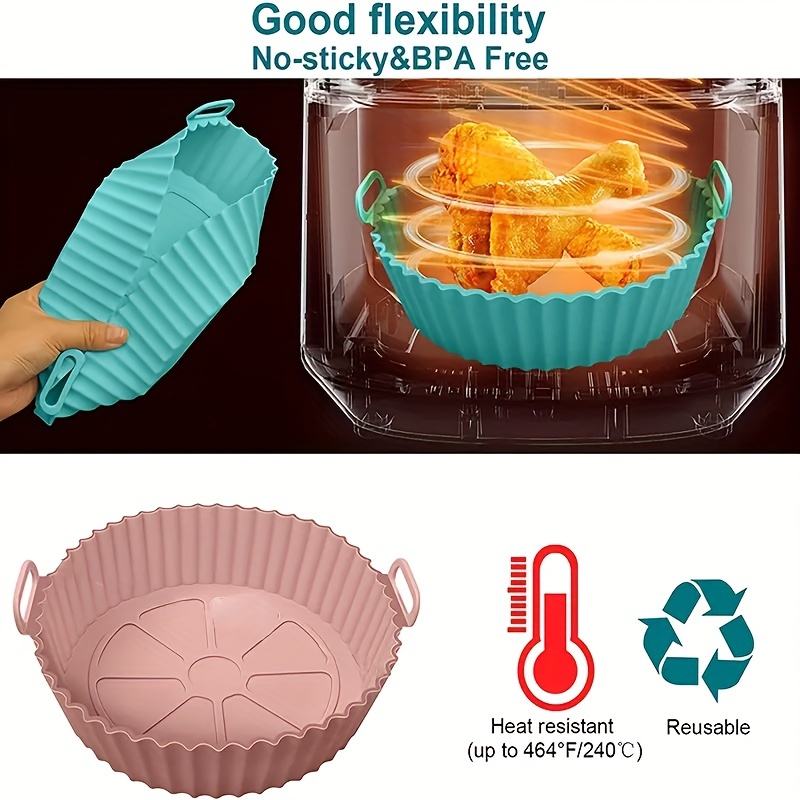 Пищевая силиконовая форма для выпечки в аэрофритюрнице — круглый противень с антипригарным покрытием, безопасный для духовки, для более здорового приготовления пищи