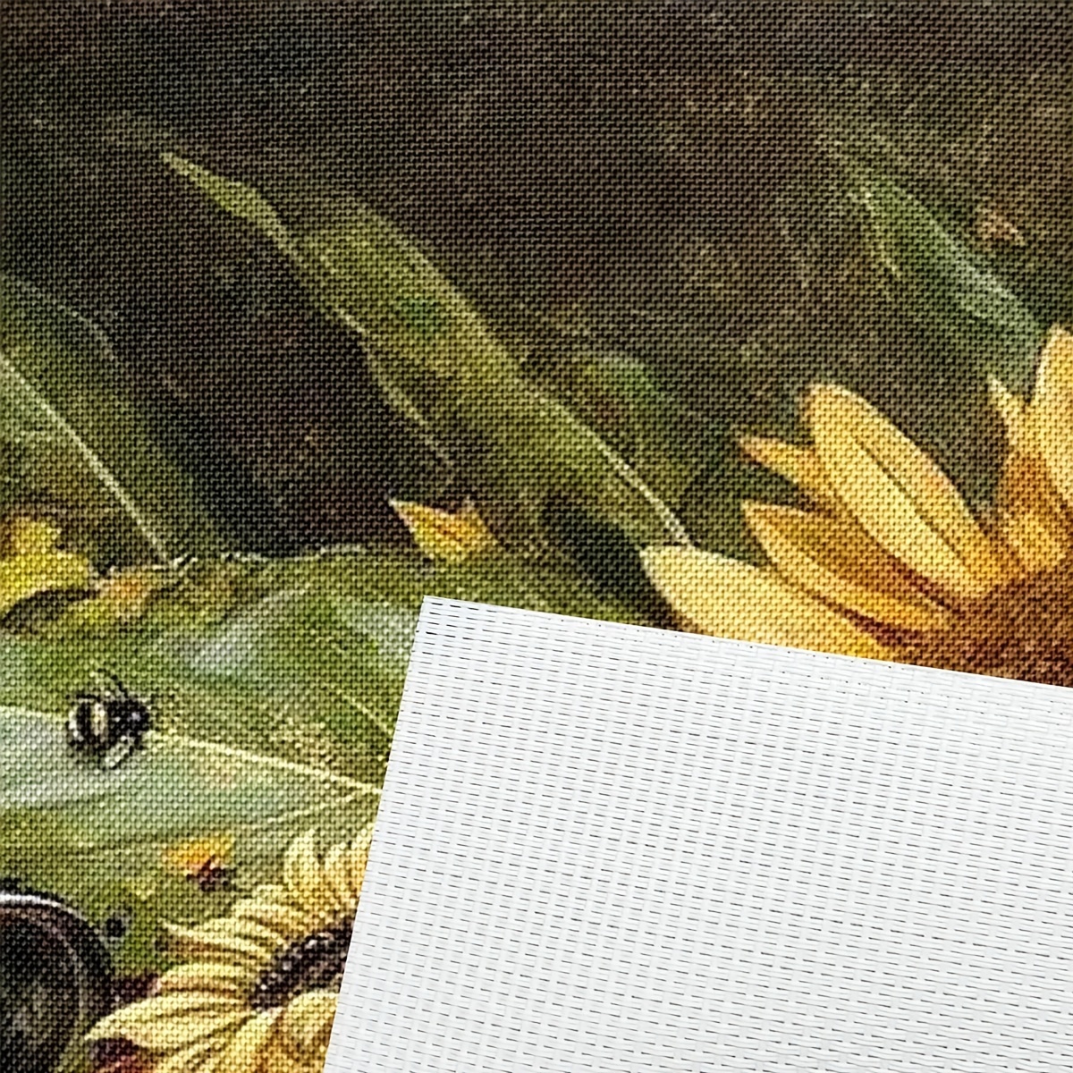 1pc Pvc Placemat Oil Painting Style Sunflower Pattern Placemat