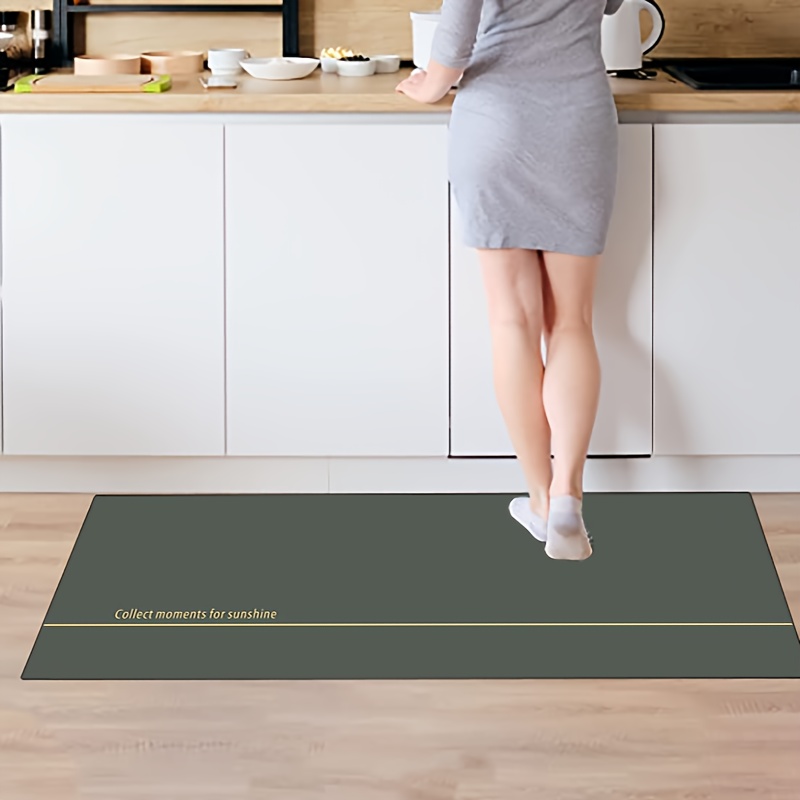 Anti Slip Fouling Washable Area Rug, Simple Green Kitchen Carpet