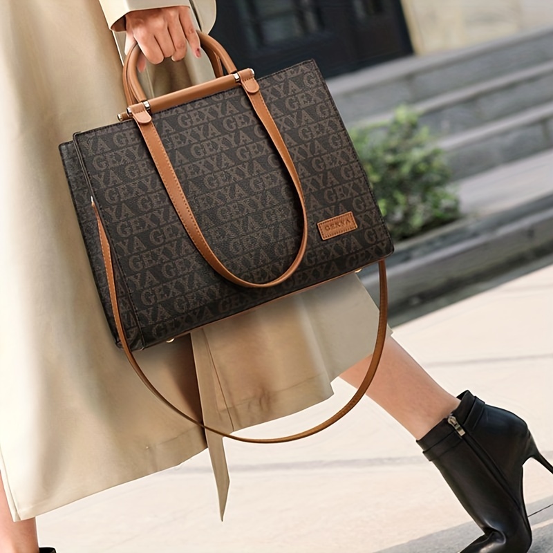 High-end large capacity fashion print handbag versatile commuter tote bag