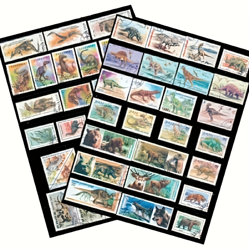 10pcs Dinosaur Classic Car Thematic Imitation Stamps For Scrapbook Decoration For Collection Only