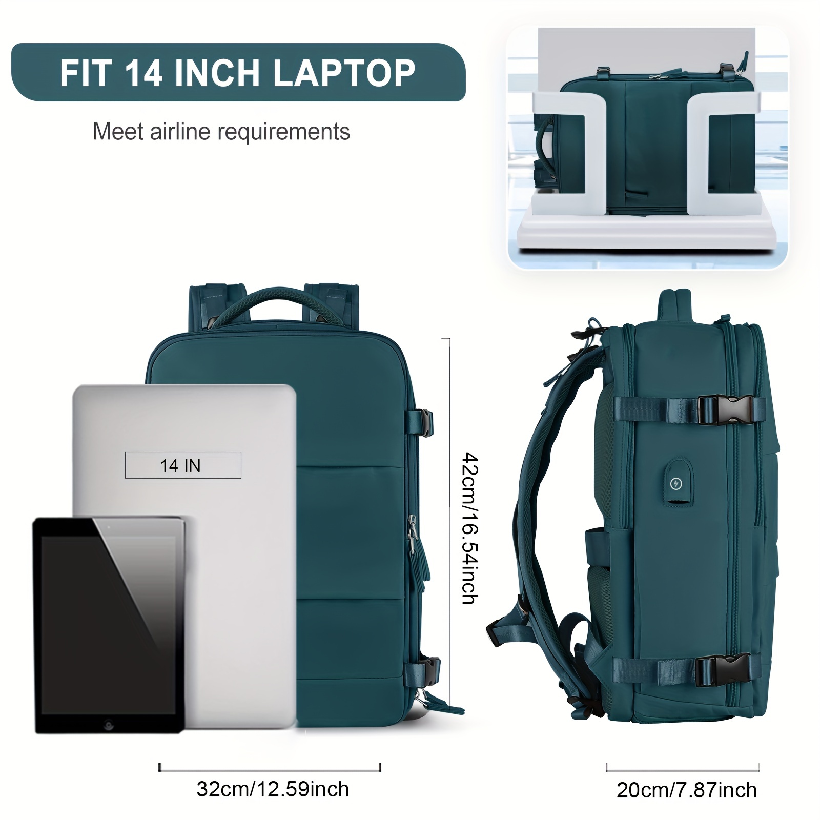 Large Capacity Women Travel Backpack 17'' Laptop USB Airplane Business  Shoulder Bag Girls Nylon Students Schoolbag Luggage Pack