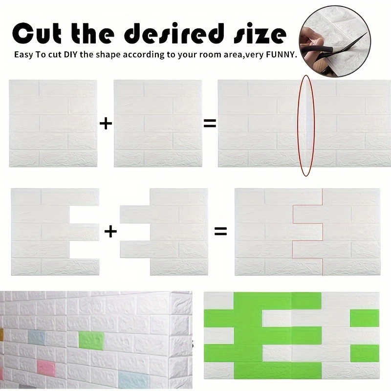 Diy 3d Foam Brick Pattern Wallpaper 3d Foam Squares - Temu