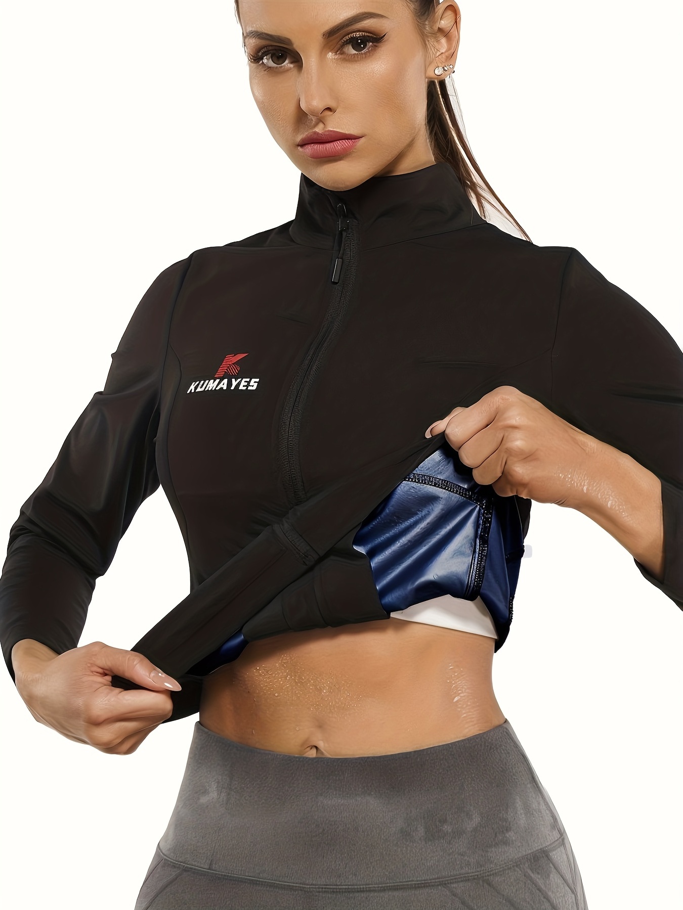 Women Sauna Suit Sweat Shirt Slimming Vest Hot Top Jumpsuit - Temu