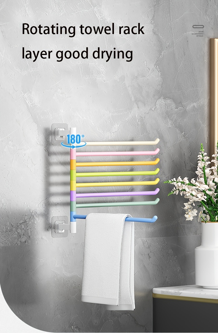 Rotating Towel Bar Rainbow Color Towel Rack For Temu