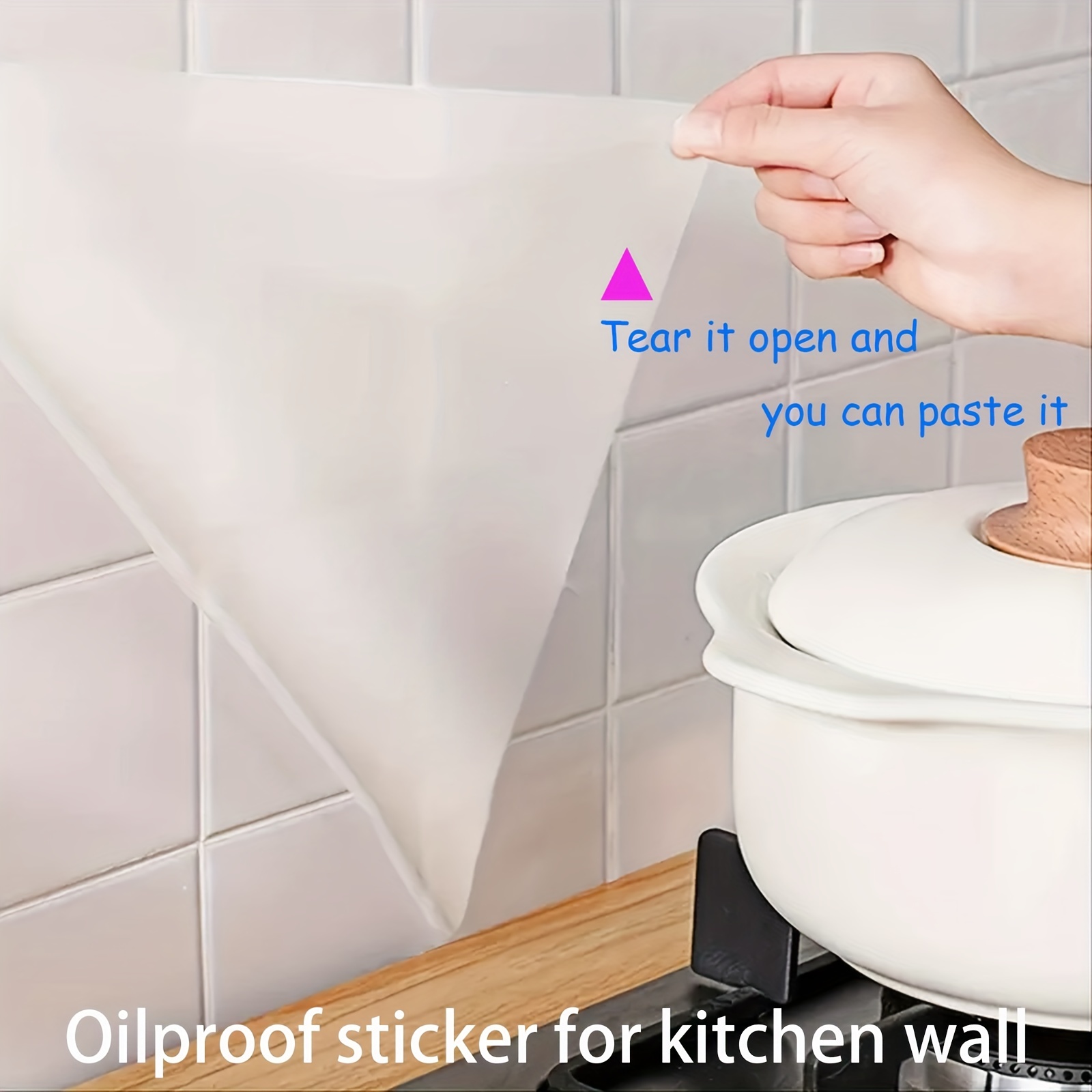 1 protector de pared transparente a prueba de aceite, adhesivo de pared  para cocina, protector contra salpicaduras de cocina, rollo de película de