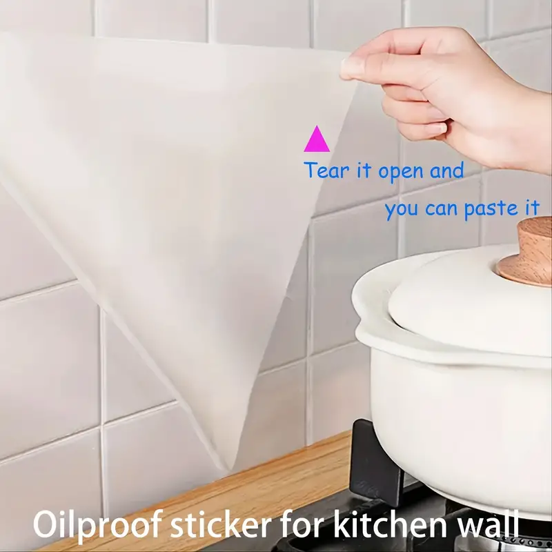 Plastic Oil Proof Wall Sticker Wallpaper Thick Kitchen - Temu