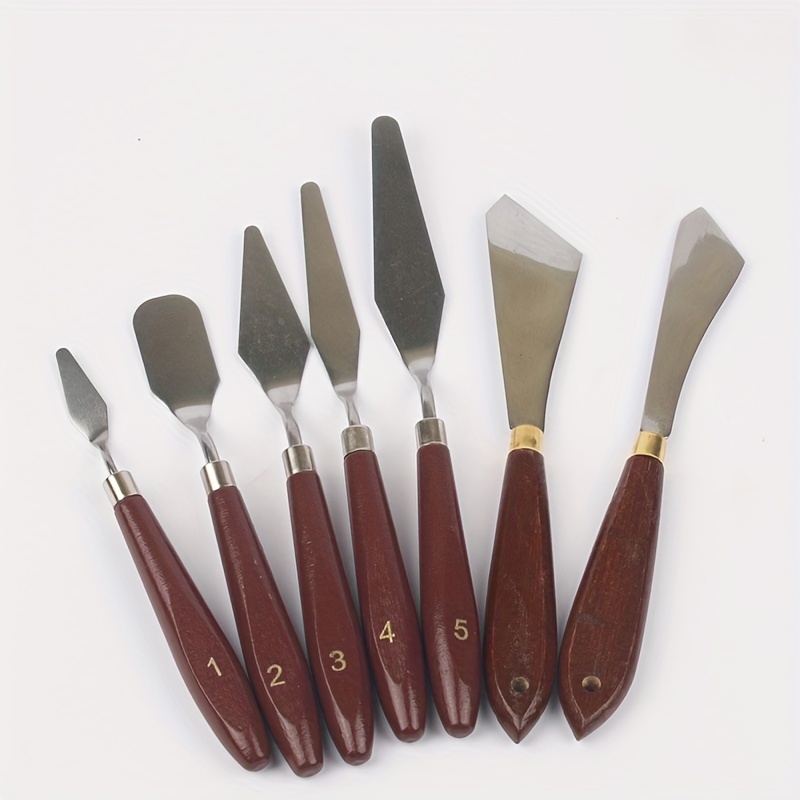 Painting Knife Set Painting Mixing Scraper Stainless Steel Palette Knife  Painting Art Spatula with Wood Handle Art Painting Knife Tools for Oil  Canvas Acrylic Painting (2)
